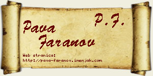Pava Faranov vizit kartica